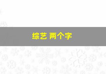 综艺 两个字